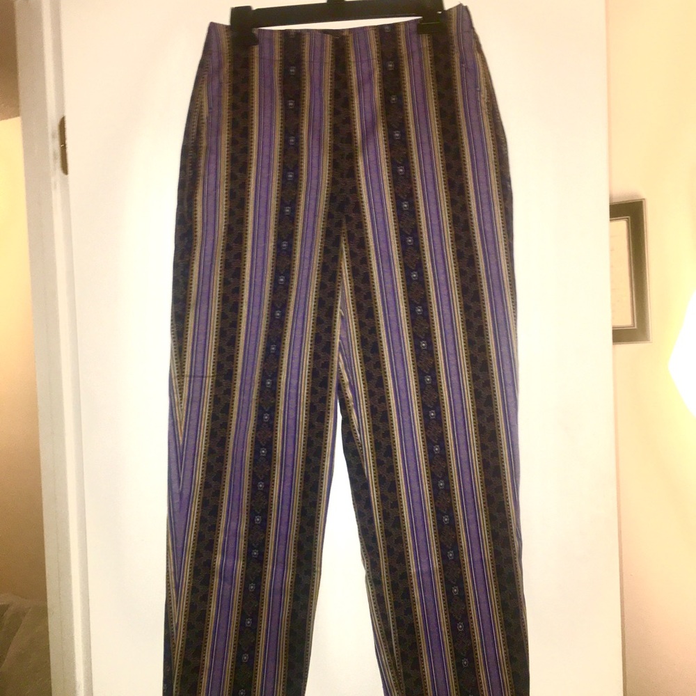 Purple Bohemian Straight Leg Talbots Pants